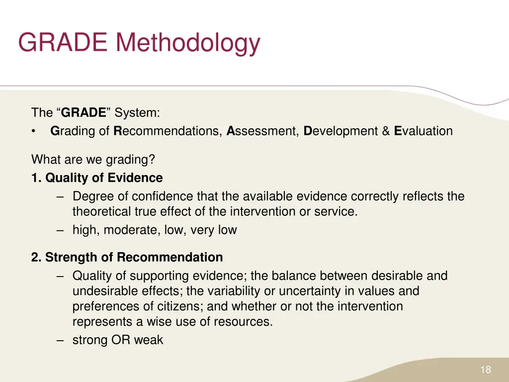 grade methodology