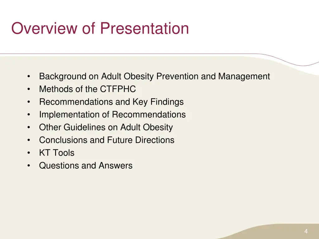 overview of presentation