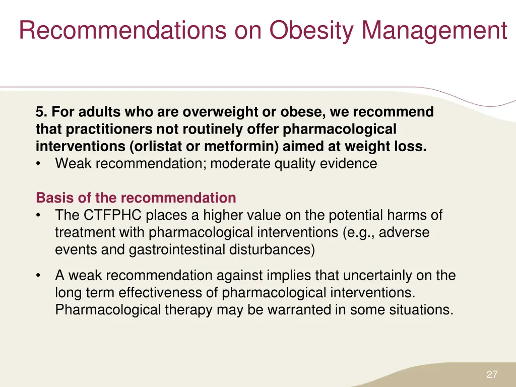 recommendations on obesity management 2