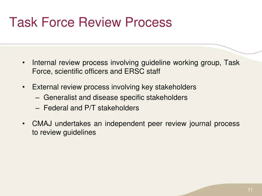 task force review process