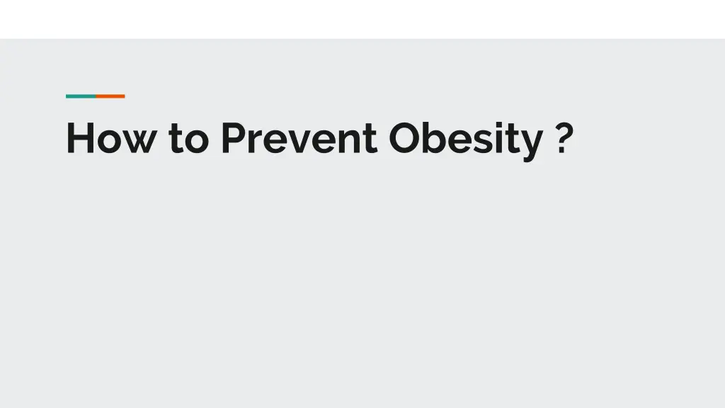 how to prevent obesity