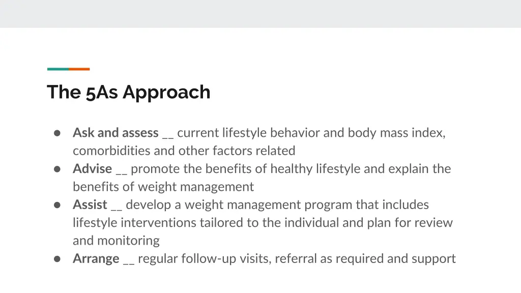 the 5as approach