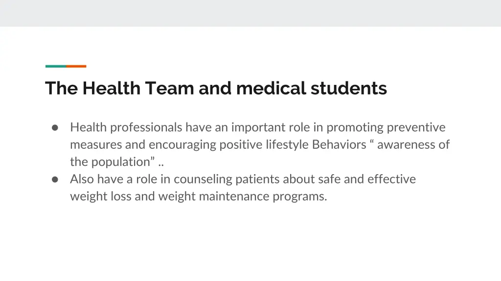 the health team and medical students