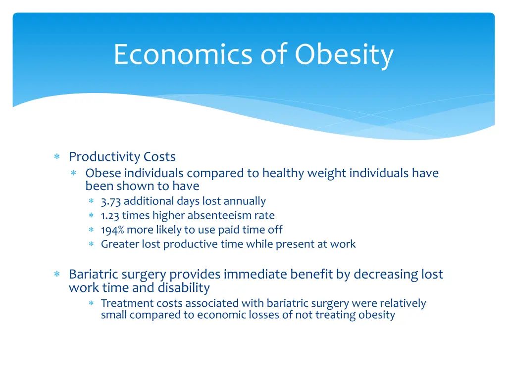 economics of obesity 2