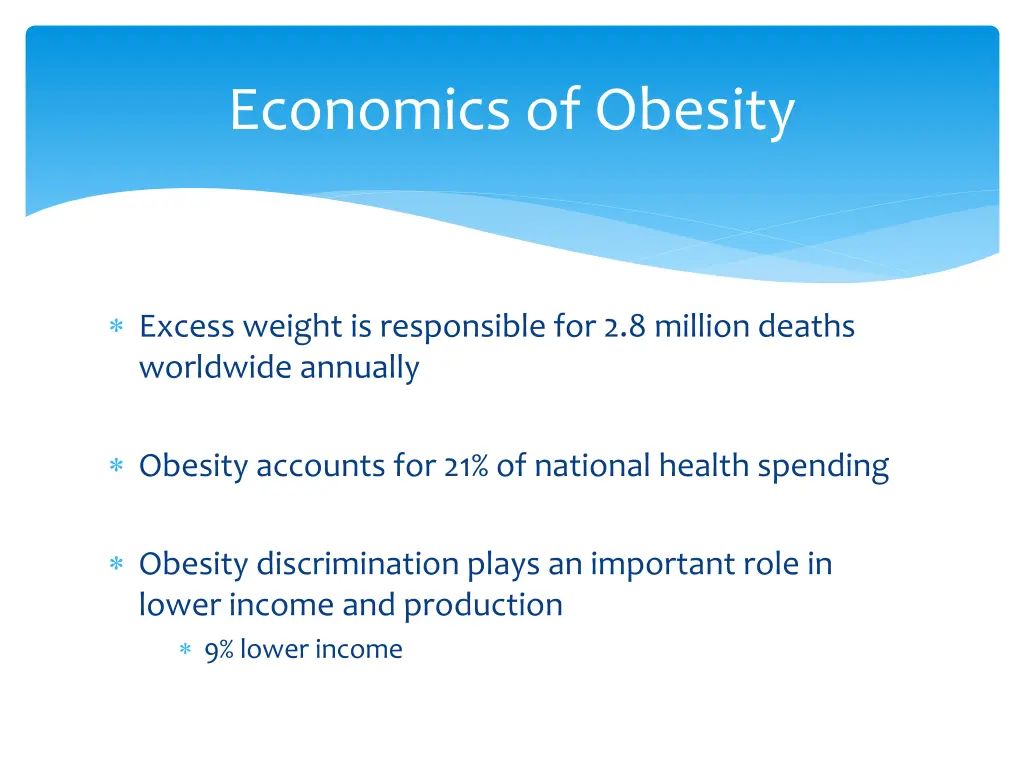 economics of obesity