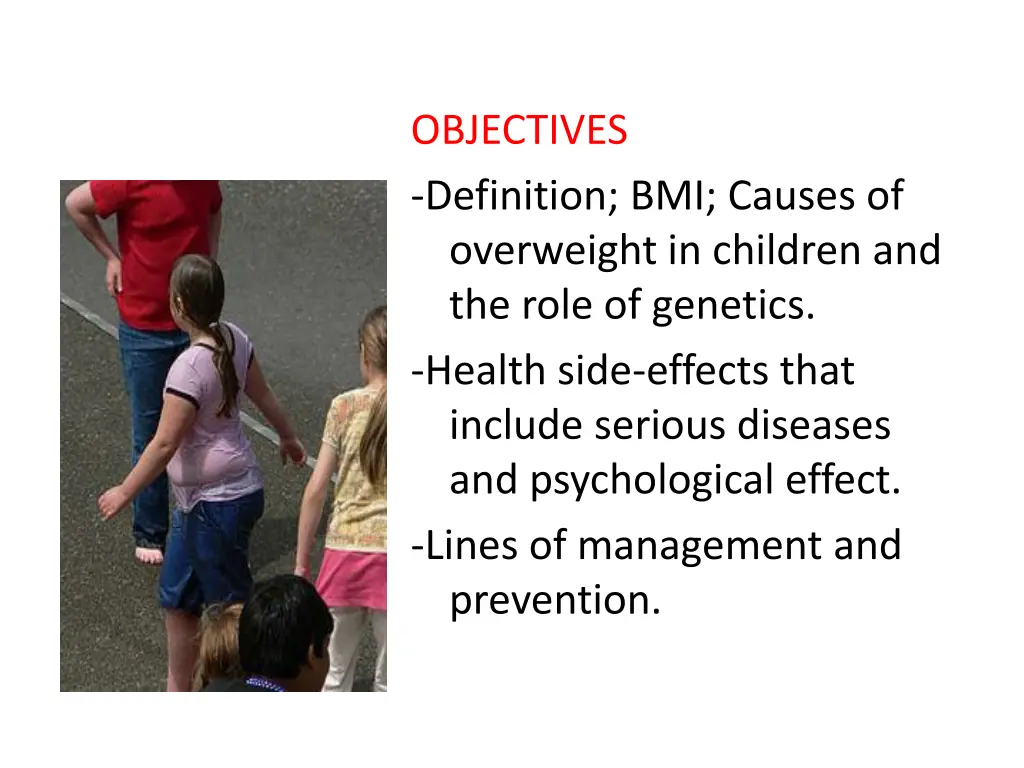 objectives definition bmi causes of overweight