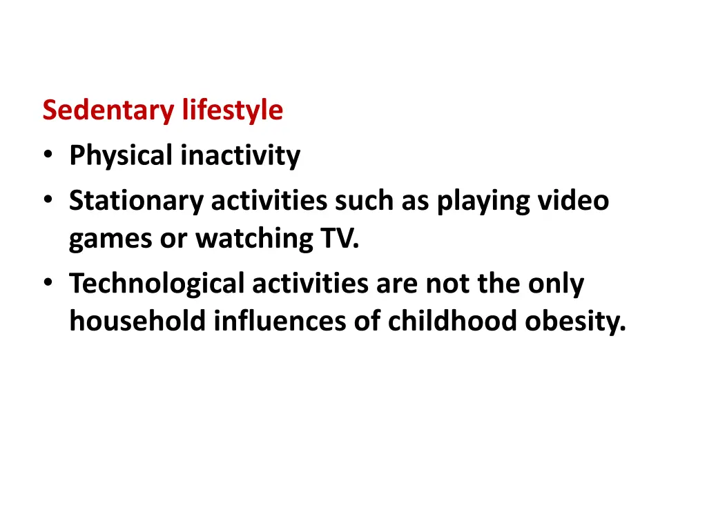 sedentary lifestyle physical inactivity