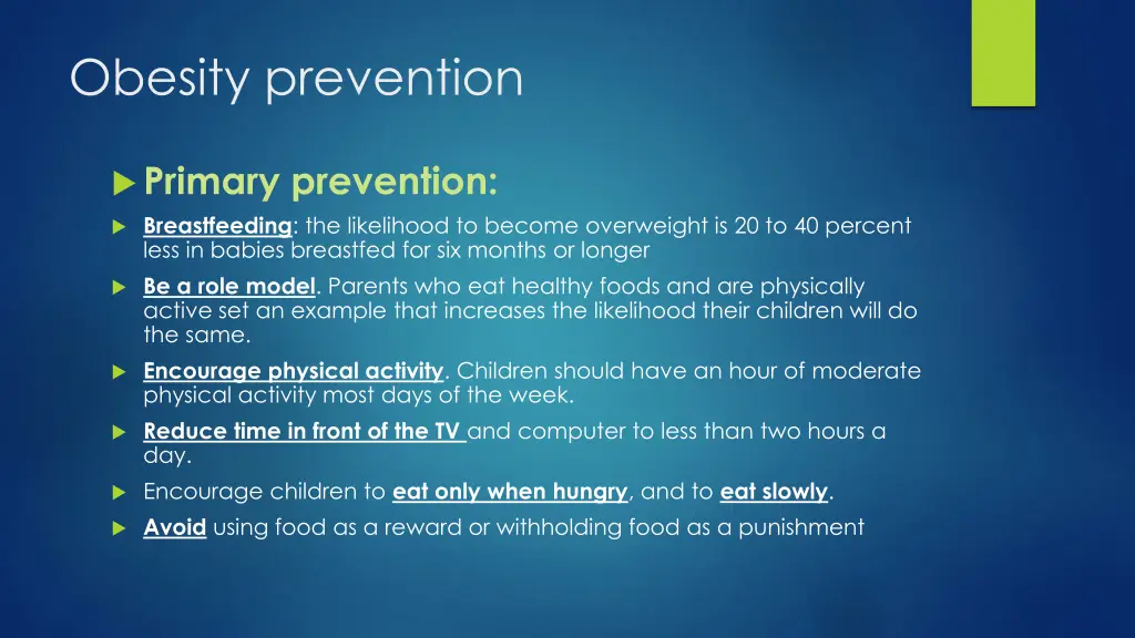 obesity prevention