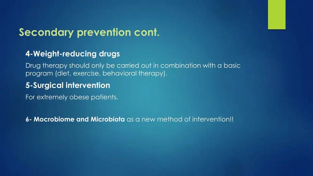 secondary prevention cont 1