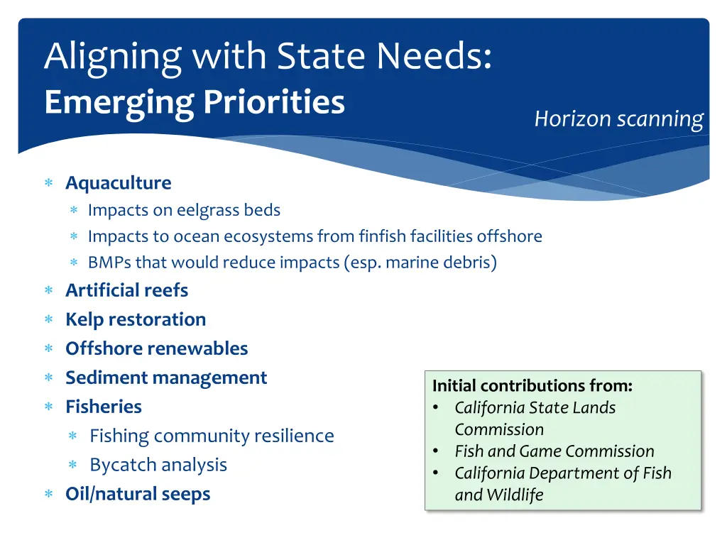 aligning with state needs emerging priorities