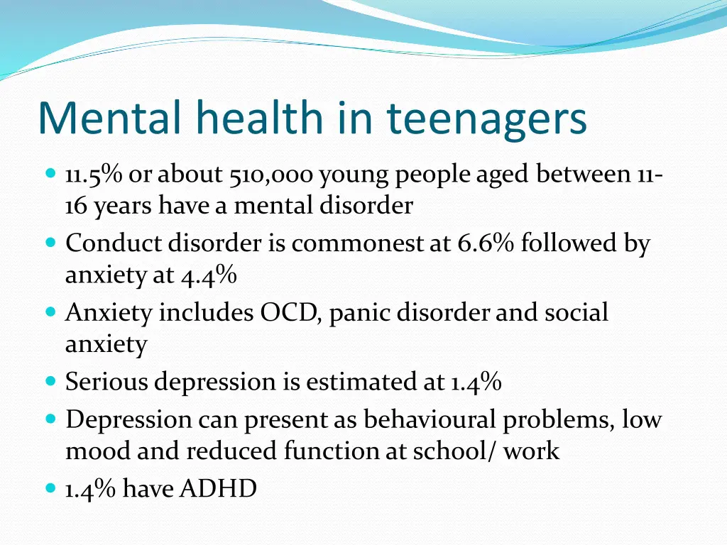 mental health in teenagers