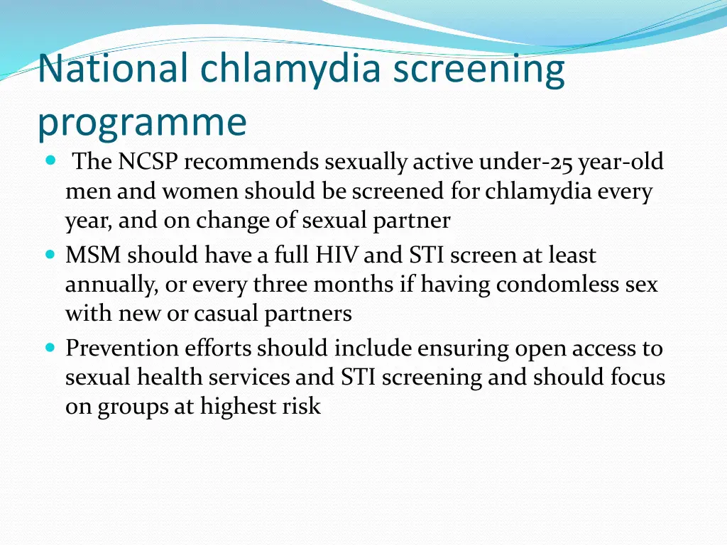 national chlamydia screening programme the ncsp