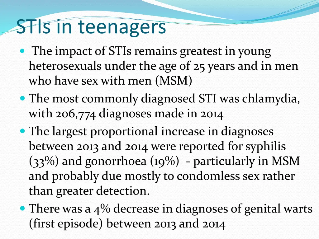 stis in teenagers