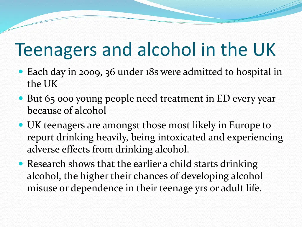 teenagers and alcohol in the uk