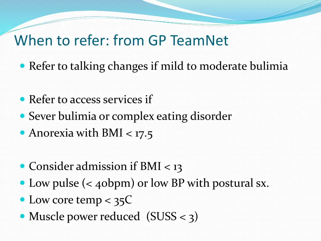 when to refer from gp teamnet