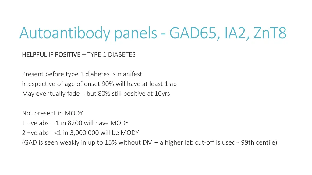 autoantibody panels gad65 ia2 znt8