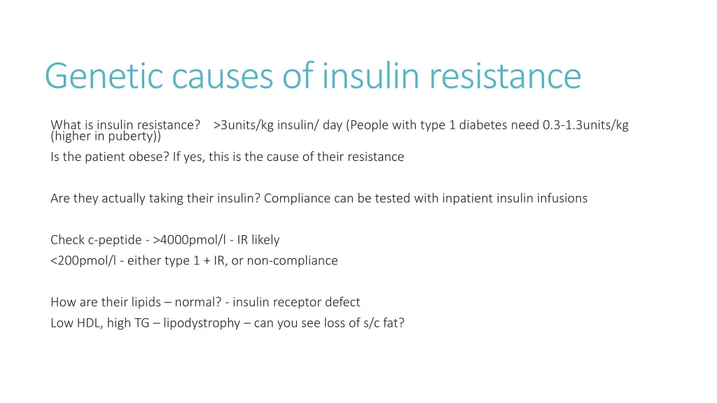 genetic causes of insulin resistance