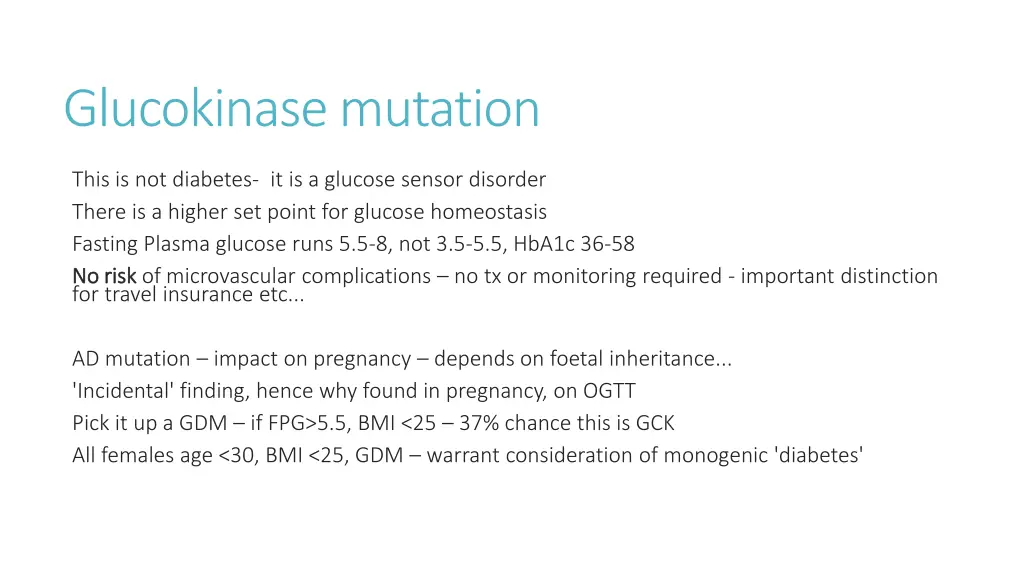 glucokinase mutation