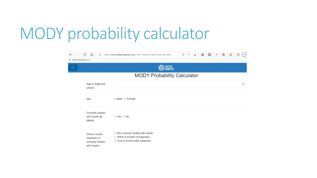 mody probability calculator