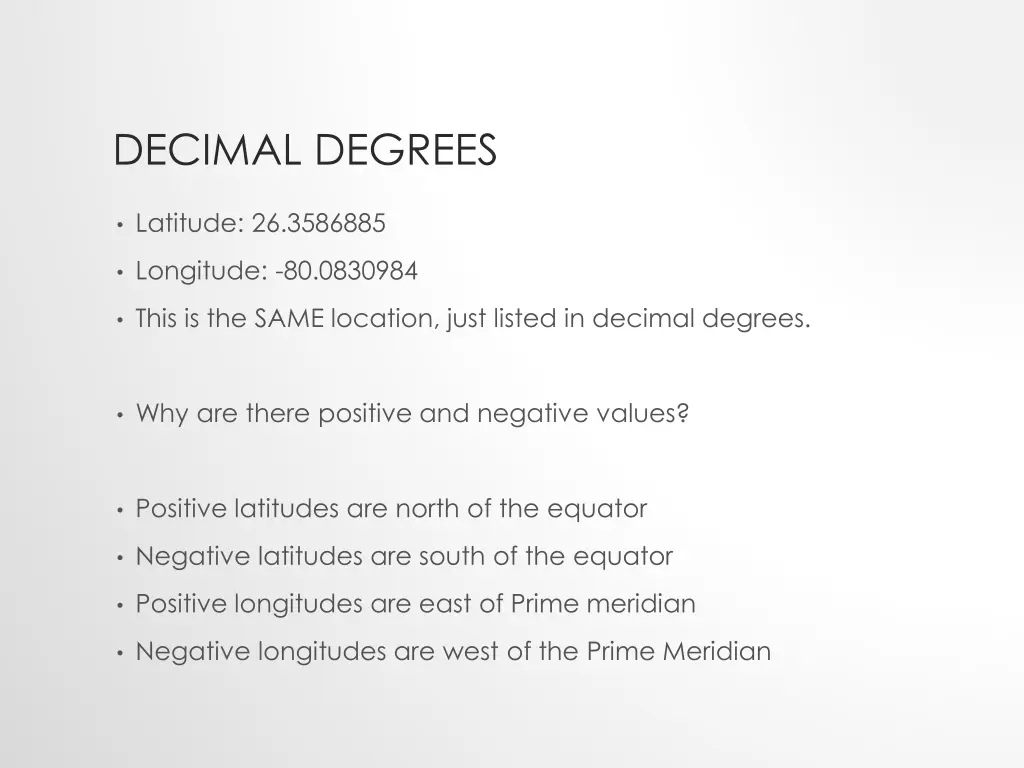 decimal degrees