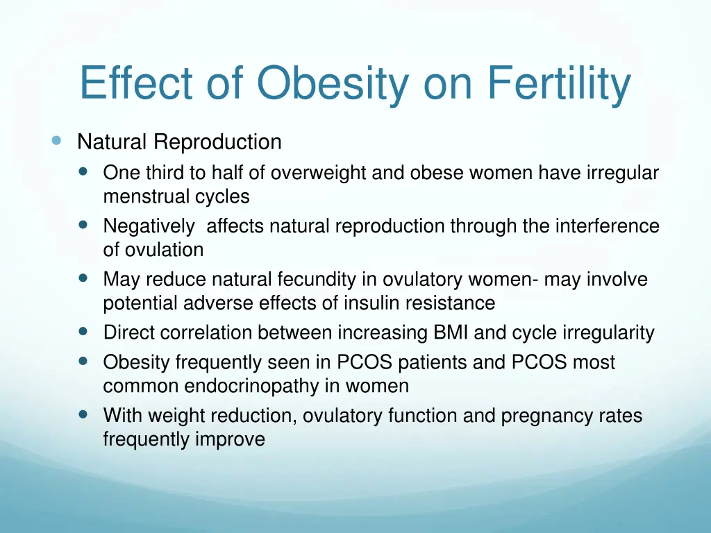 effect of obesity on fertility