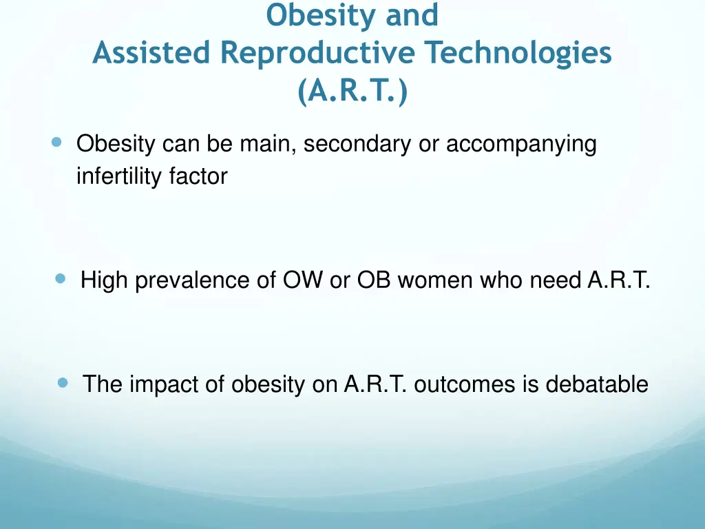 obesity and assisted reproductive technologies