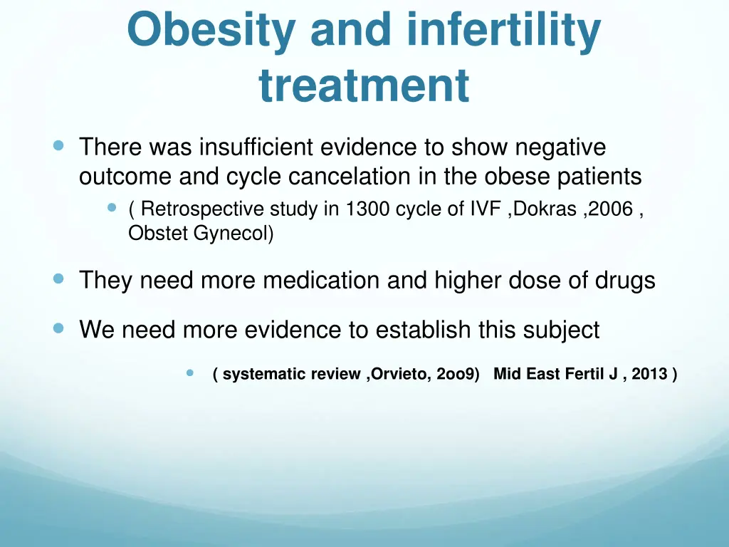 obesity and infertility treatment