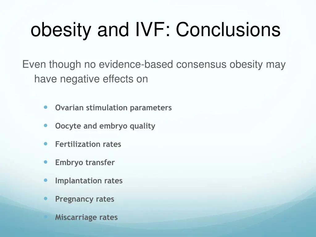 obesity and ivf conclusions