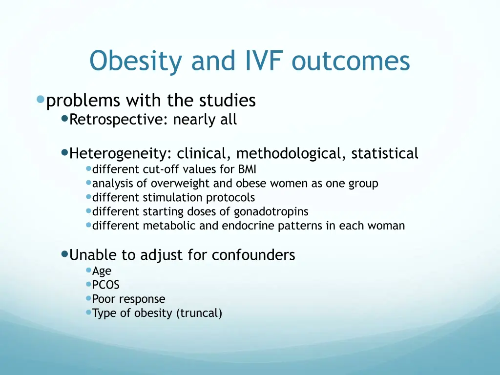 obesity and ivf outcomes