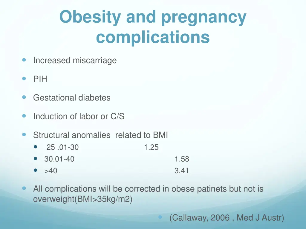 obesity and pregnancy complications