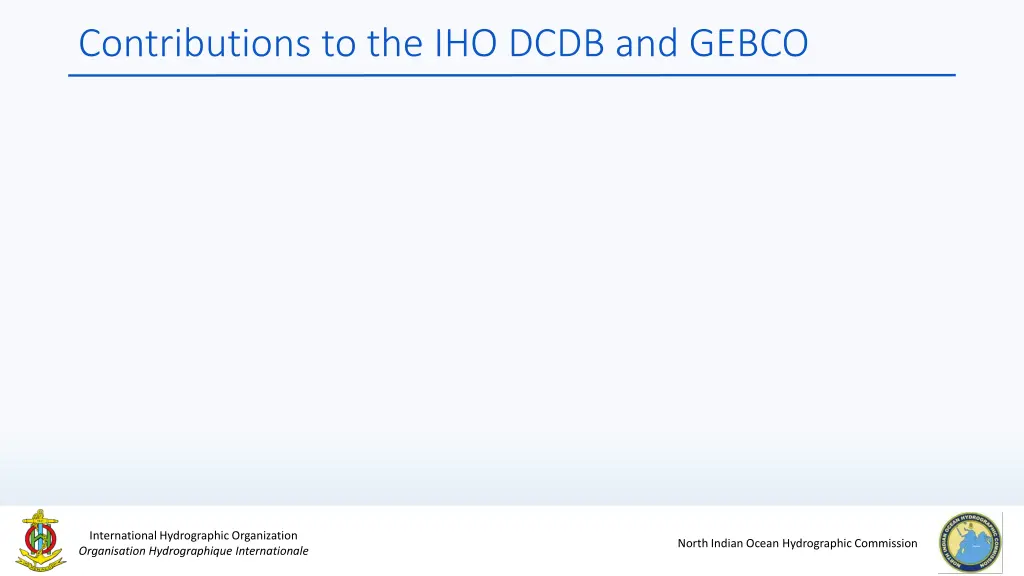 contributions to the iho dcdb and gebco