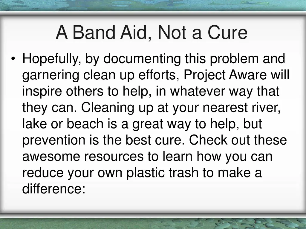 a band aid not a cure