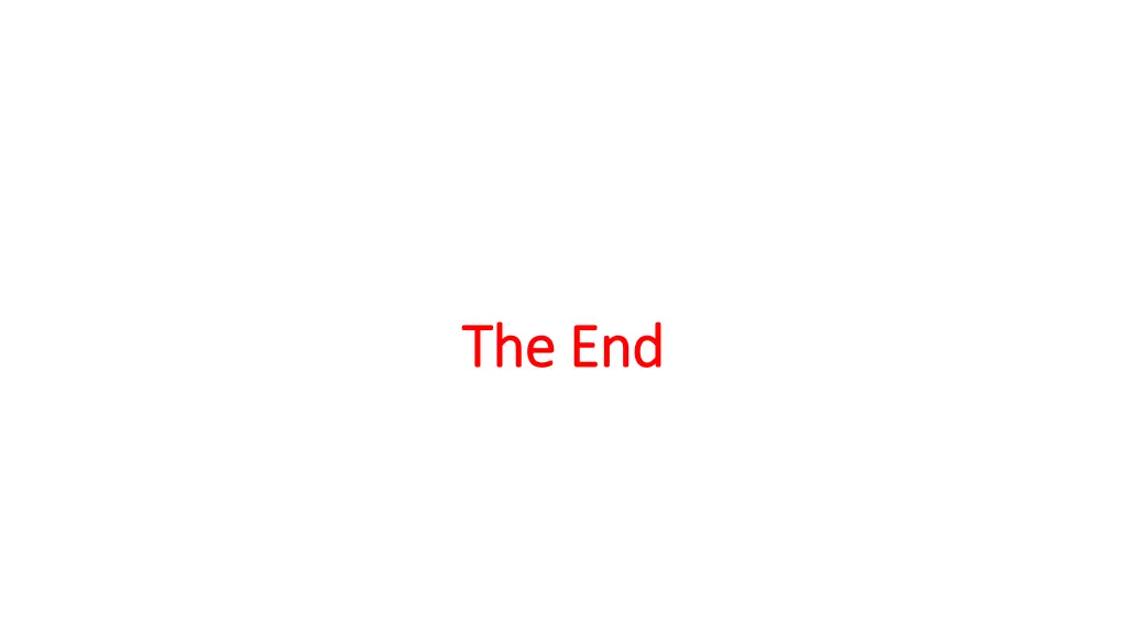 the end the end