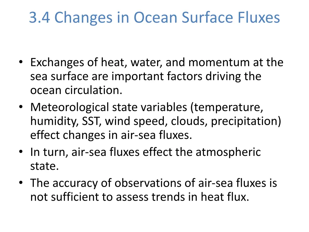 3 4 changes in ocean surface fluxes