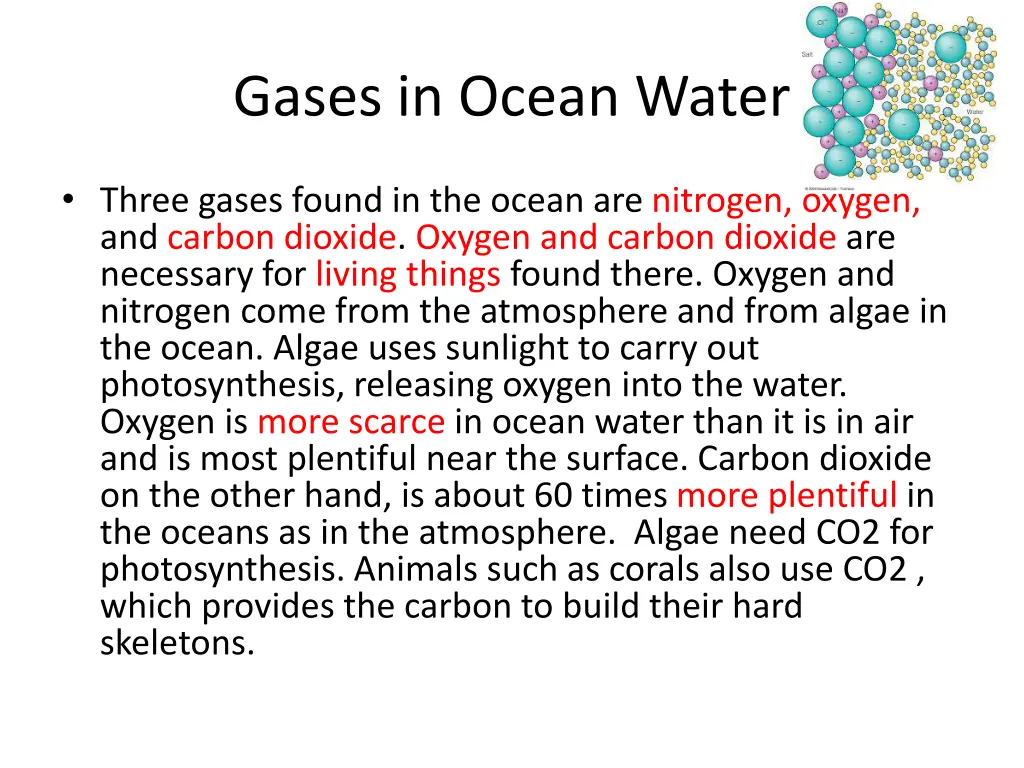 gases in ocean water