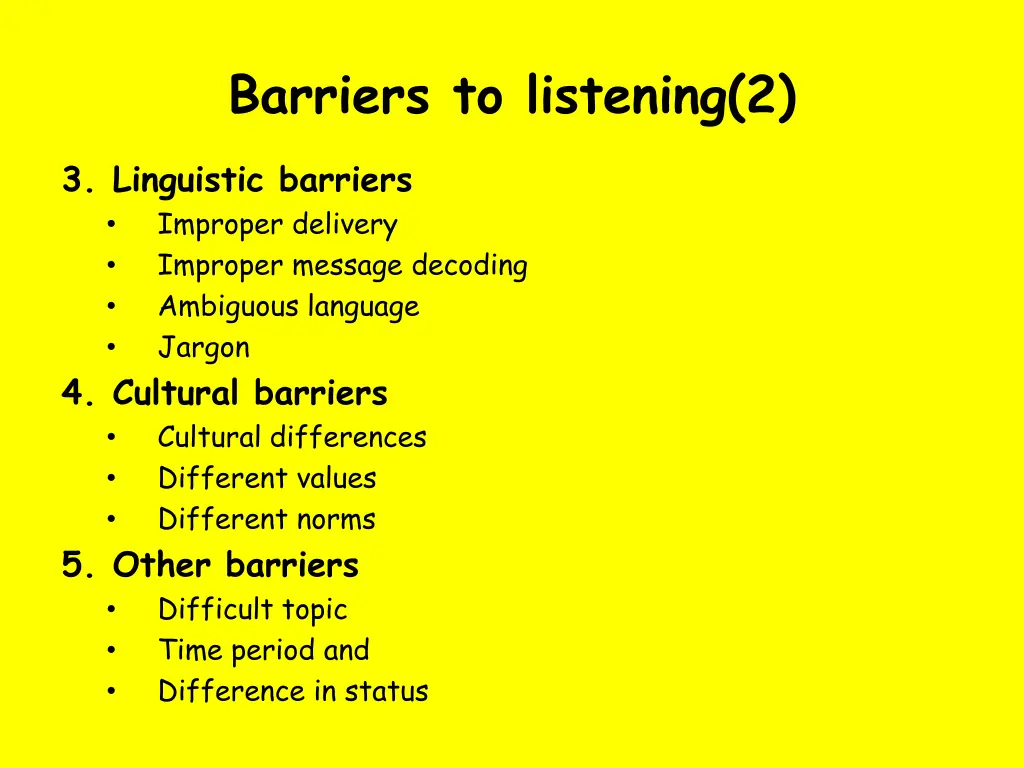 barriers to listening 2