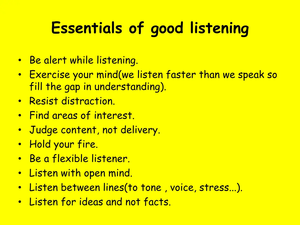 essentials of good listening 1