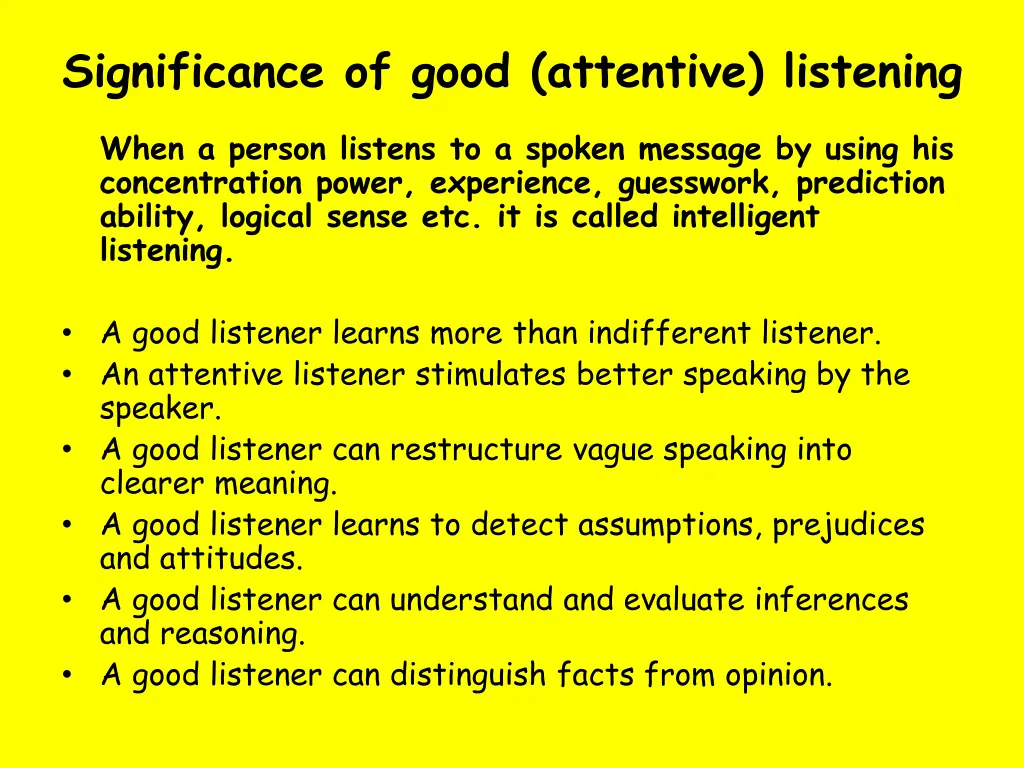 significance of good attentive listening