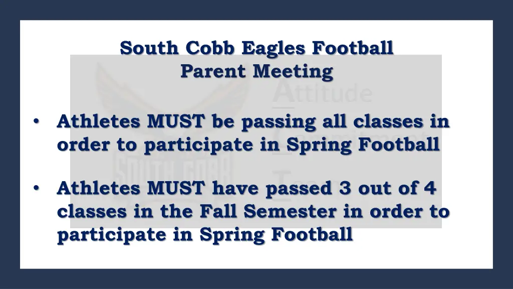 south cobb eagles football parent meeting 5