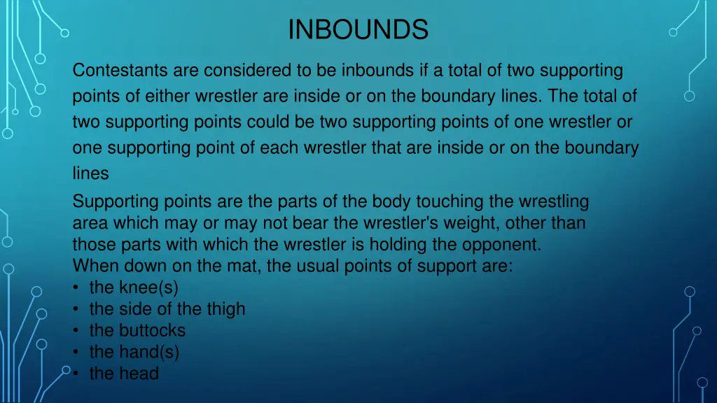 inbounds