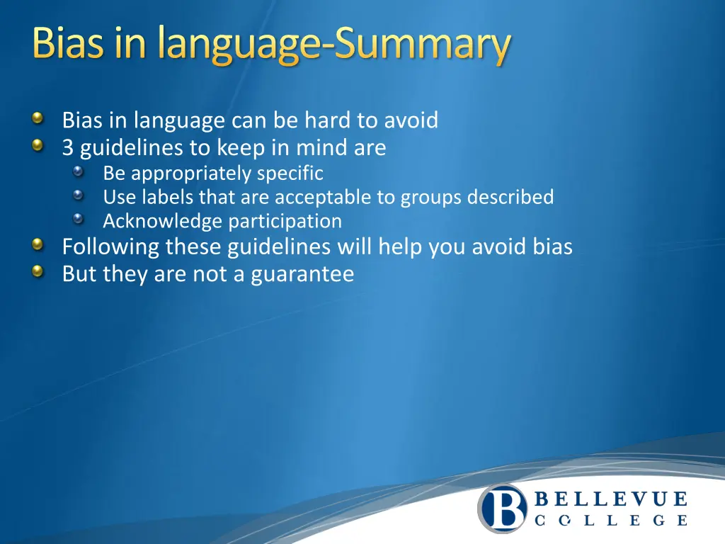 bias in language summary