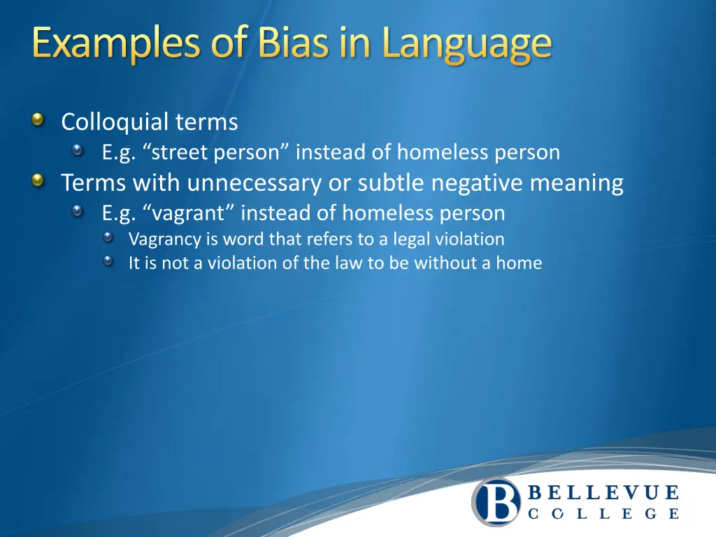 examples of bias in language