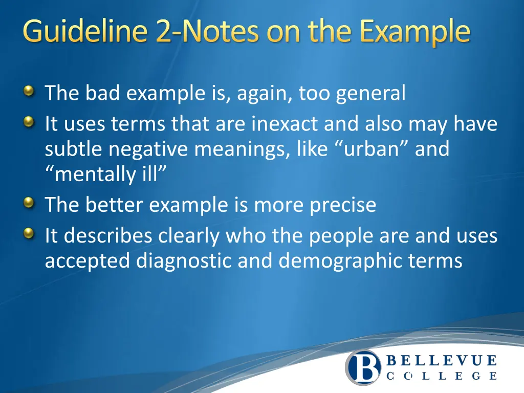 guideline 2 notes on the example