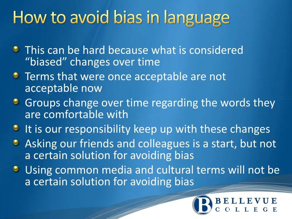 how to avoid bias in language