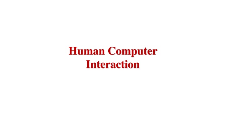 human computer interaction