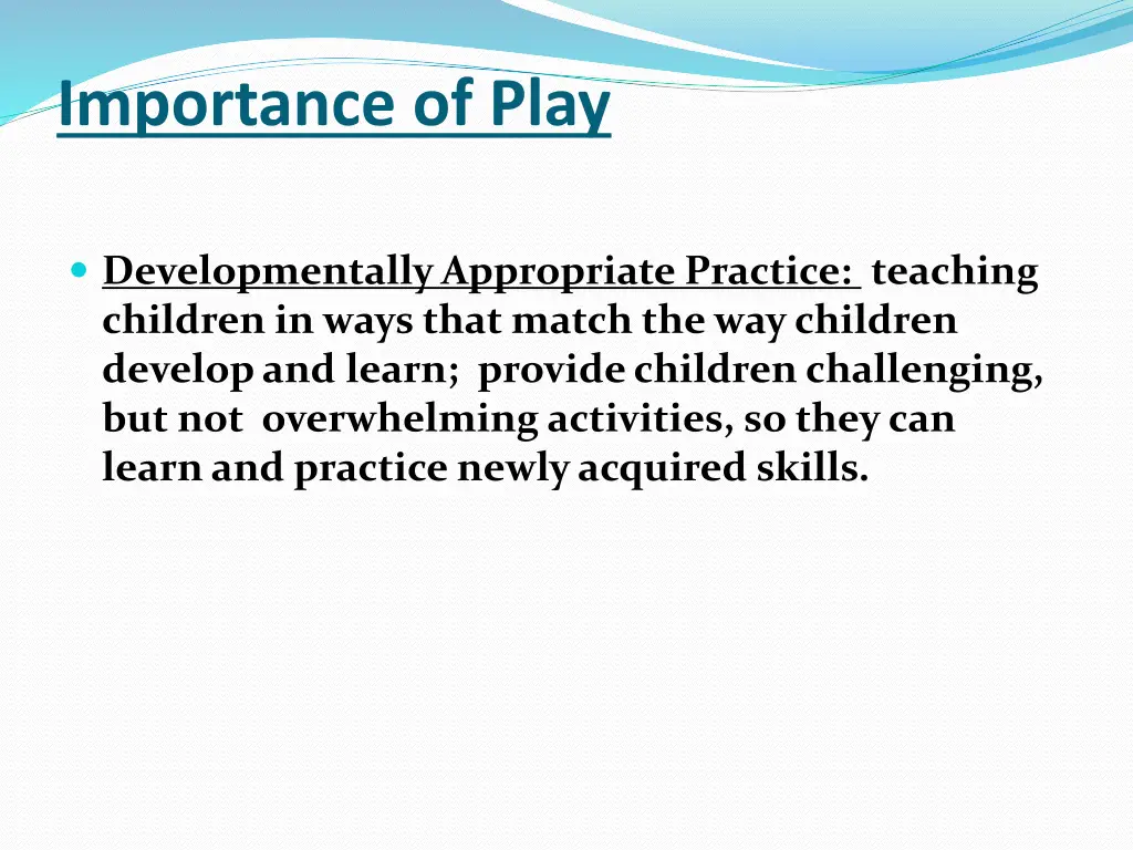 importance of play