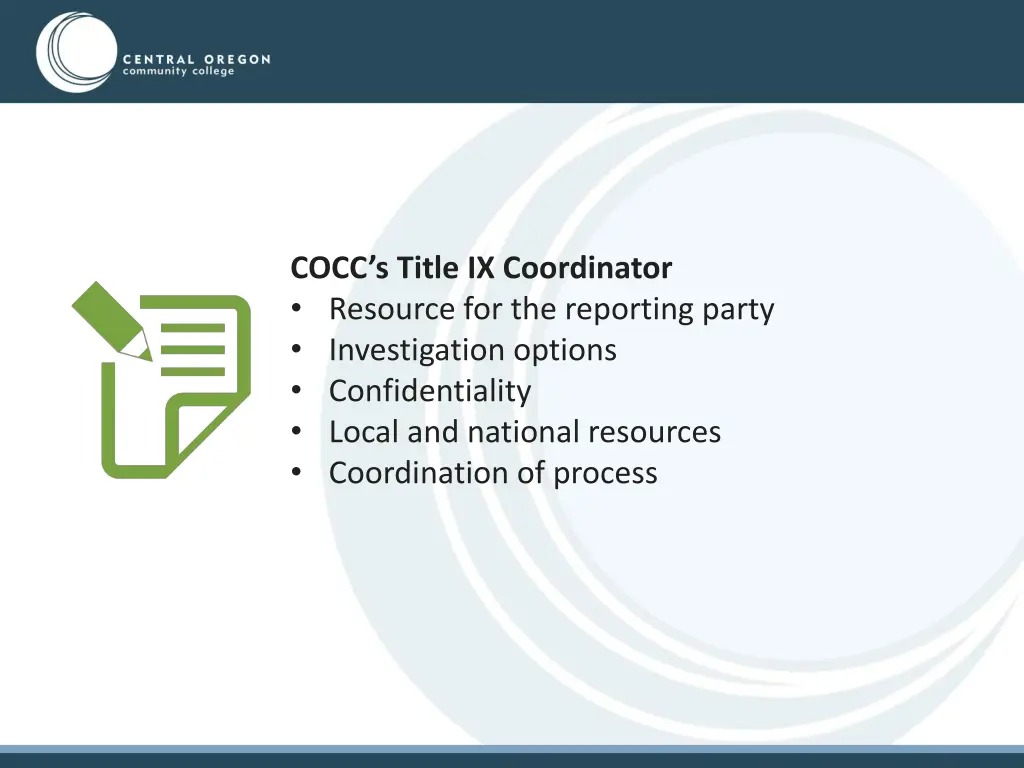 cocc s title ix coordinator resource