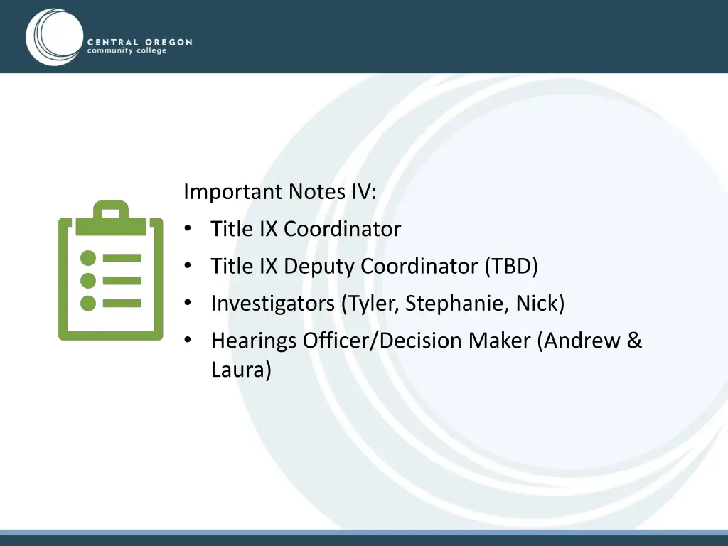 important notes iv title ix coordinator title