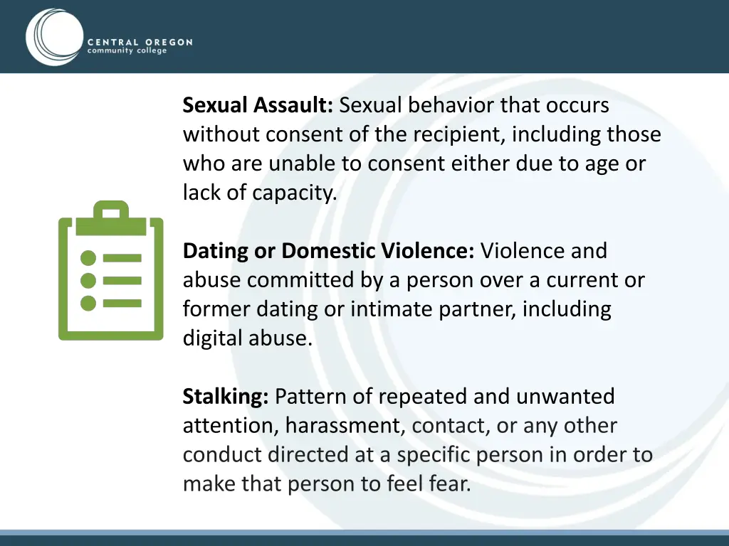 sexual assault sexual behavior that occurs