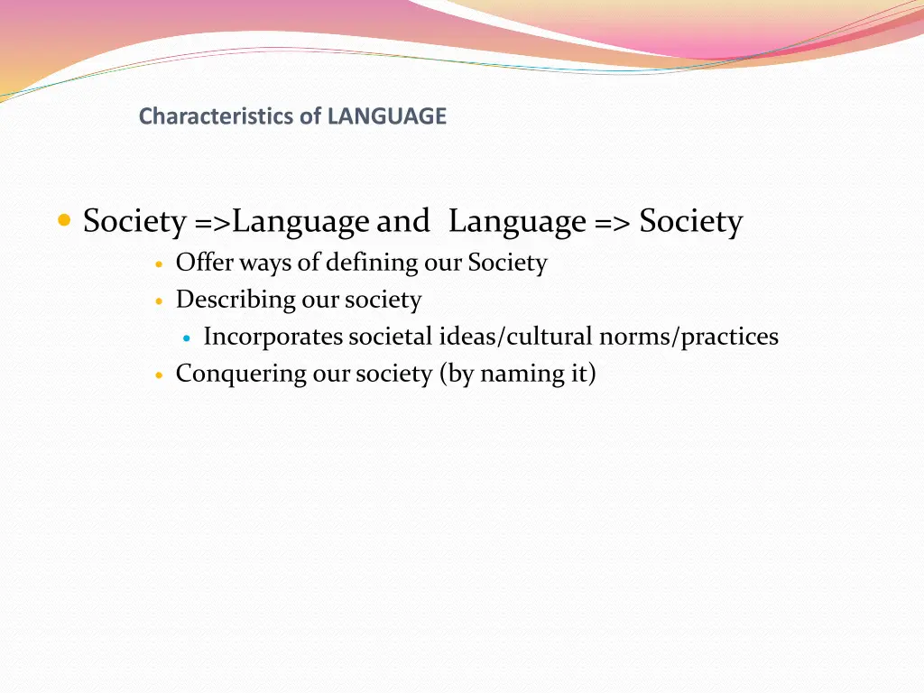 characteristics of language